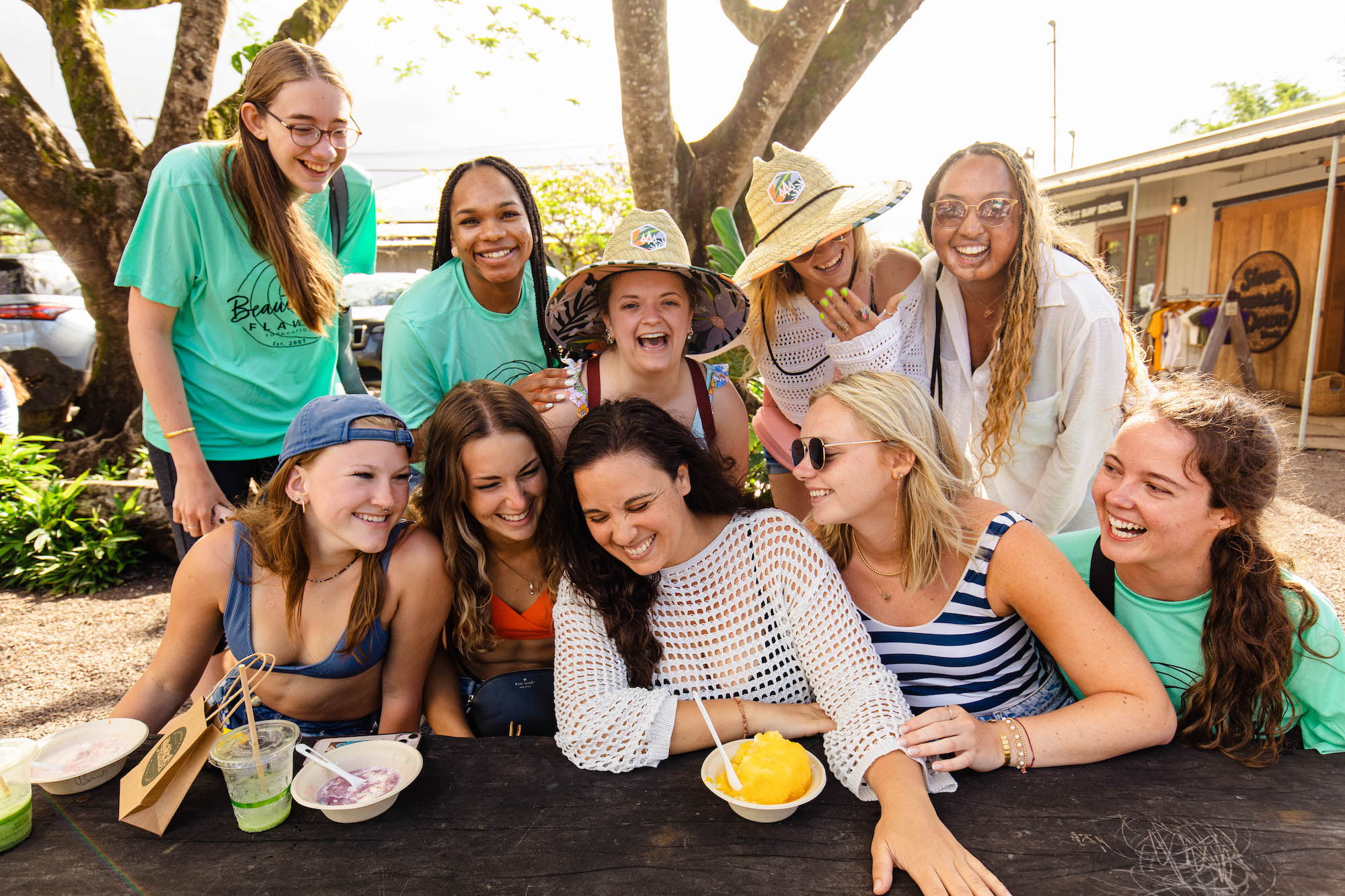 Group of attendees at Wishing Well Shave Ice