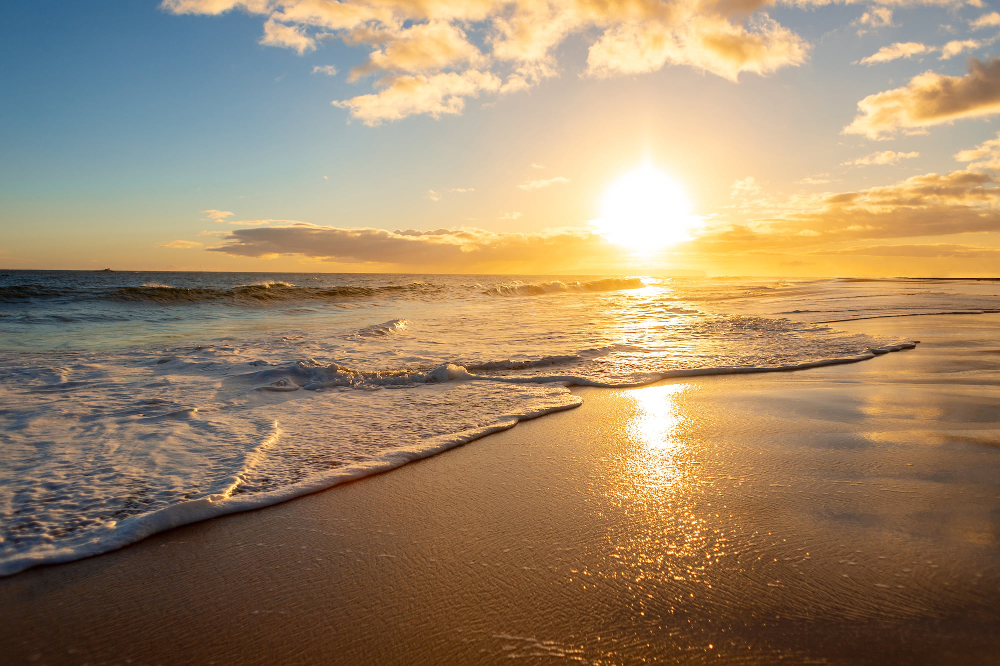 Sunset and ocean in Kauai