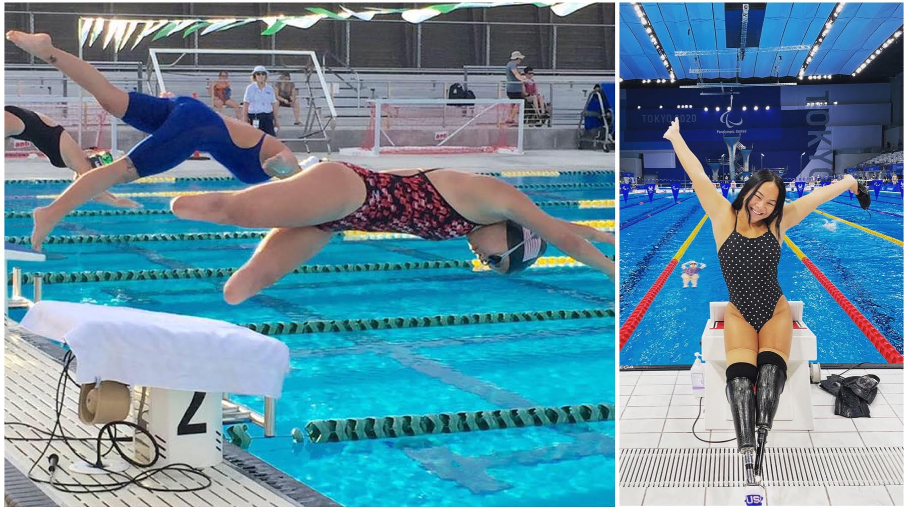 Haven Shepherd diving into a swimming pool